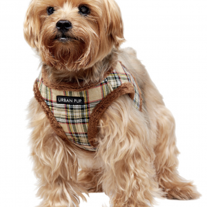 Luxury Fur Lined Brown Tartan Harness Urban Pup