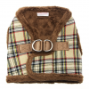 Luxury Fur Lined Brown Tartan Harness Urban Pup