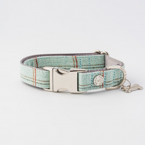 Aqua Checked Tweed Collar Hugo Hudson
