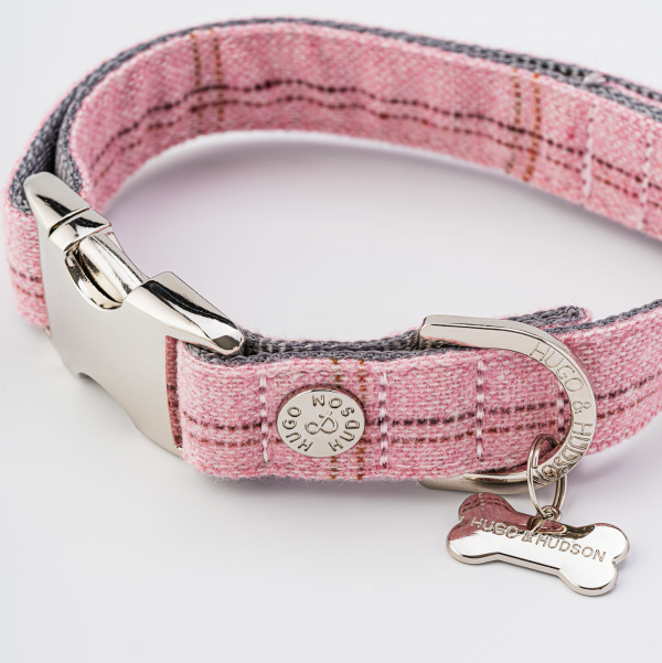 Pink Checked Tweed Collar Hugo Hudson