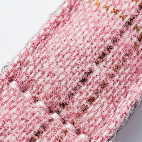 Pink Checked Tweed Collar Hugo Hudson