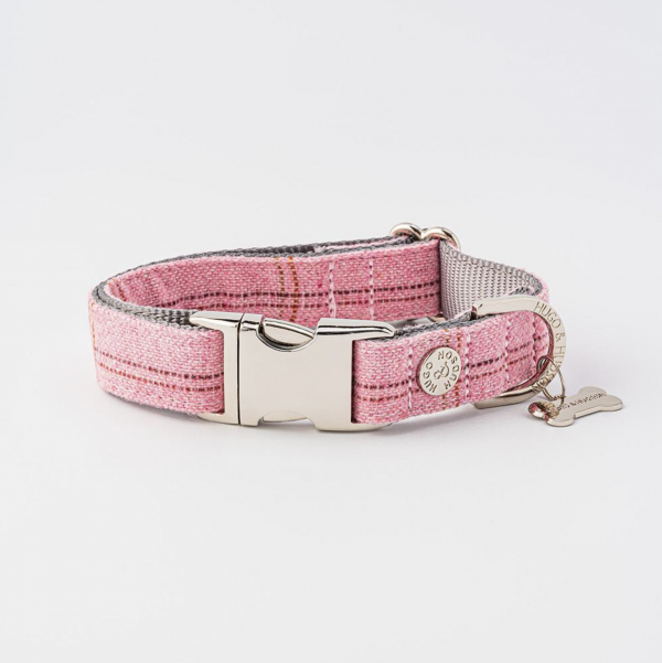Pink Checked Tweed Collar Hugo Hudson