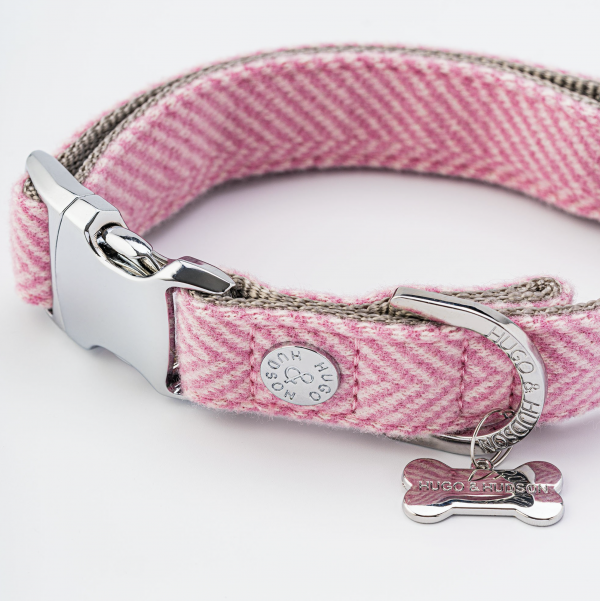 Pink Checked Herringbone Collar Hugo Hudson
