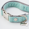 Aqua Checked Herringbone Collar Hugo Hudson