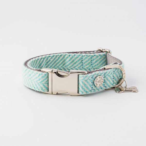 Aqua Checked Herringbone Collar Hugo Hudson