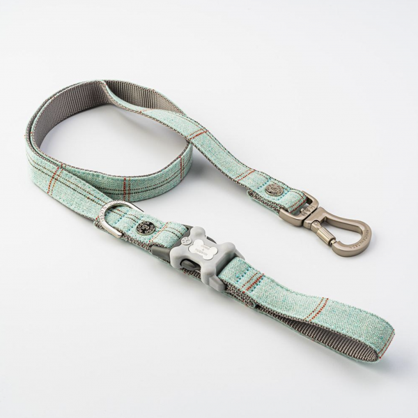 Aqua Checked Tweed Lead
