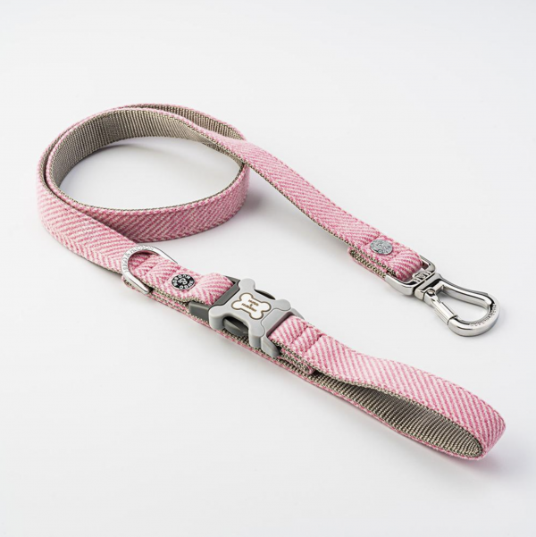 Pink Checked Tweed Lead