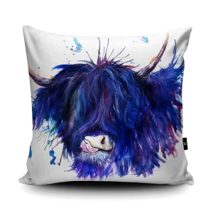 Wraptious Splatter Highland Cow Cushion