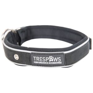 TRESPAWS REFLECTIVE SOFT TOUCH DOG COLLAR IN BLACK KEIRA