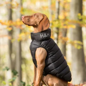 Hugo & Hudson Reversible Dog Puffer Jacket - Black and Grey