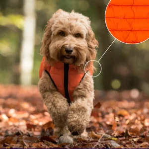 Hugo & Hudson Reversible Dog Puffer Jacket - Orange and Navy