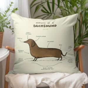 Wraptious Anatomy Of A Dachshund Cushion
