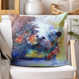 Wraptious Rainbow Otter Cushion